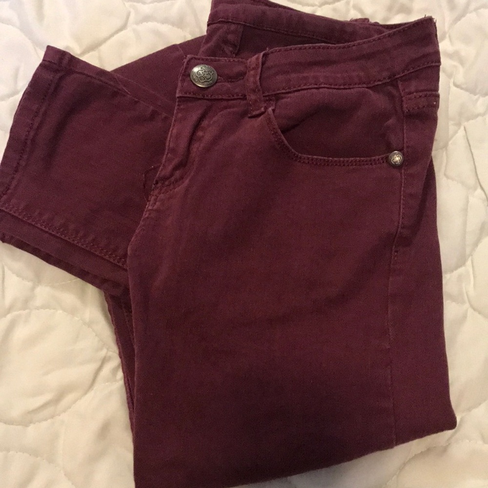 Maroon skinny jean size 0